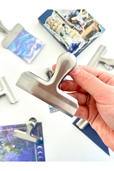 Kağıt Gemi Dükkan Metal Gri Çok Fonksiyonlu Fotoğraf Klipsi/Fotoğraf Mandalı/...