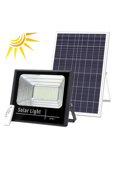 Vivendo Proiector LED cu panou solar si telecomanda, IP66