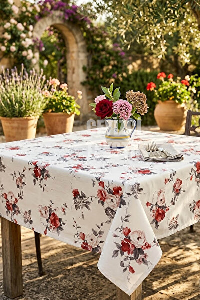 Çt Çeyizci Tekstil Digital Printed Tablecloth Table Cloth 170X170 cm Stain-Re...