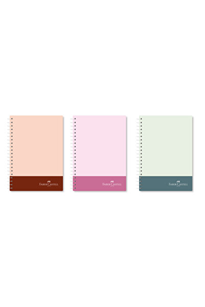 Faber Castell Bicolor A4 Spiralli Kareli Defter 100 Yaprak PP Kapak Karma Ren...