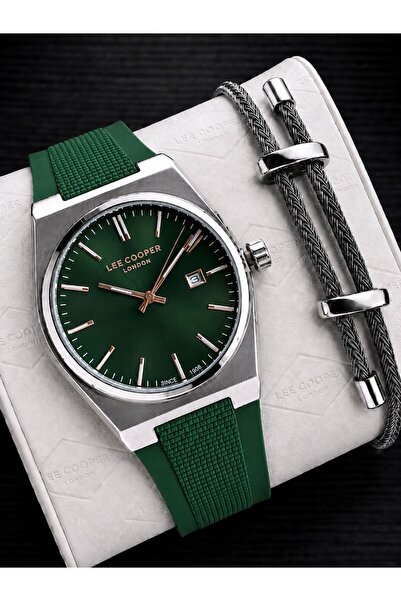 Lee Cooper Italian Design Bracelet Gift with Silicone Cord 5 Atm Men's Wristw...