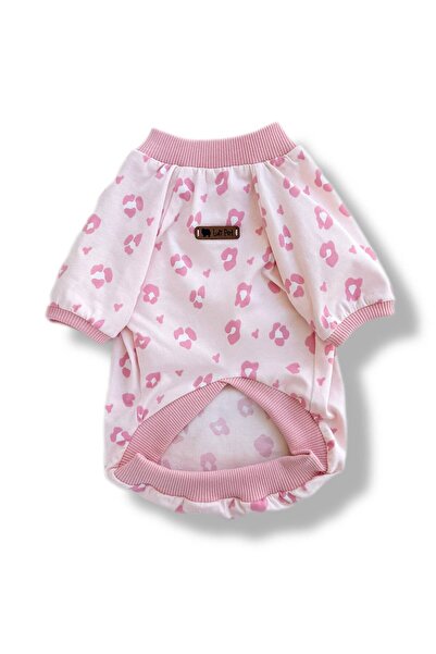 Luli Pet Leopar Desenli Açık Pembe Köpek T-shirt