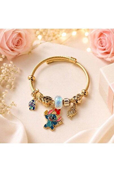 Generic Blue Cartoon Character Charm Bracelet Adjustable Gold-Tone Bangle for...