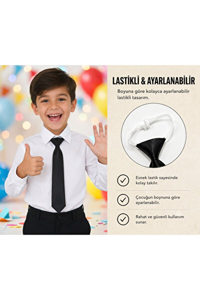 nevzat şahin küçüktilki est 1987 Premium Series Adjustable Elastic Boys' Tie