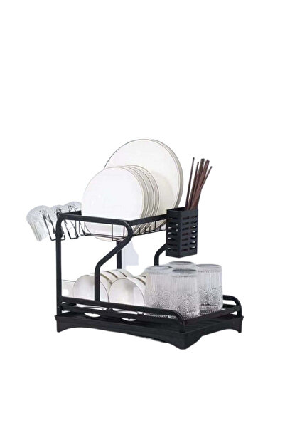 Vivendo Suport de vase premium, 2 nivele, 42 X 30 X 32cm, negru