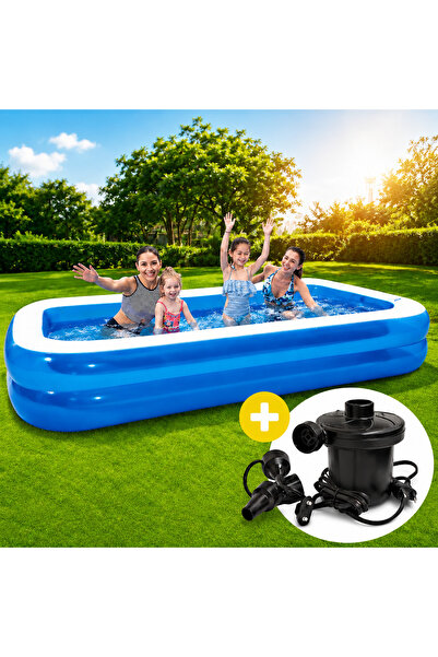 Vivendo Set Piscina Exterioara Gonflabila + Pompa Electrica 220V pentru Umfla...