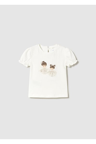MAYORAL 1041 Girl's White T-Shirt