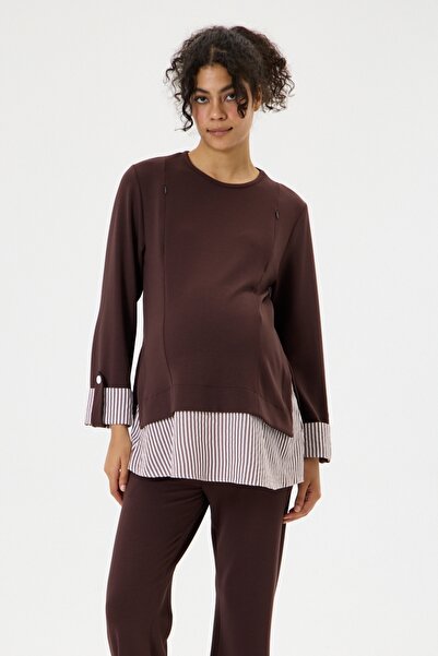 KATLİN MATERNİTY WEAR Maternity 2-Piece Set Oysho Fabric, Skirt with Striped ...