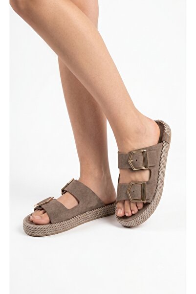La Vivien Women's Stylish Suede Slippers with Two Buckles and Sturdy Soles