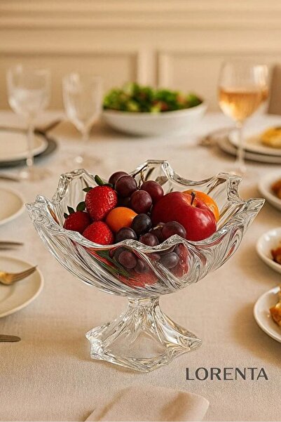 Rayan Crystal-Like Glass Bowl - Stylish Salad Bowl, Fruit Bowl, and 3-in-1 Se...
