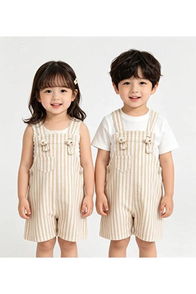 Little D&E Unisex Bej Kot Salopet