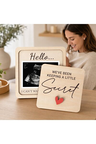 Generic 1 Wood Pregnancy Announcement Ultrasound Frame Keepsake Nursery Decor...