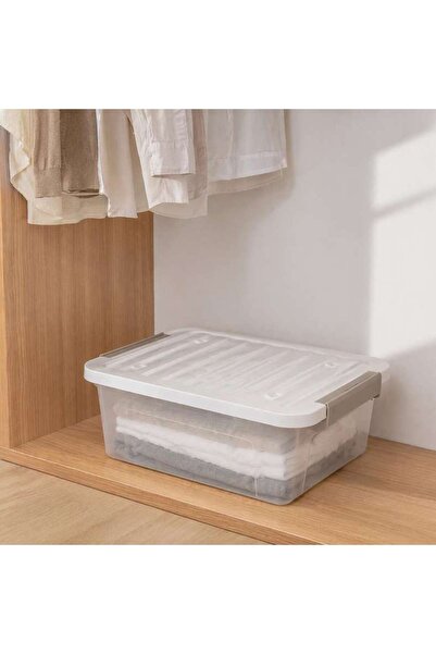 PAN HOME Abby Storage Box With Lid 50.5x39x16.5cm - White/grey