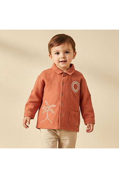 giggles Boys Shirt with Embroidery - Cotton - Long Sleeves