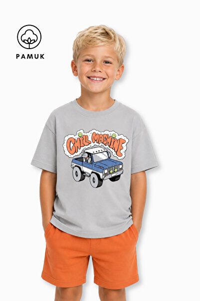 difa kids Truck Printed Casual Short Sleeve Summer Boy's T-Shirt