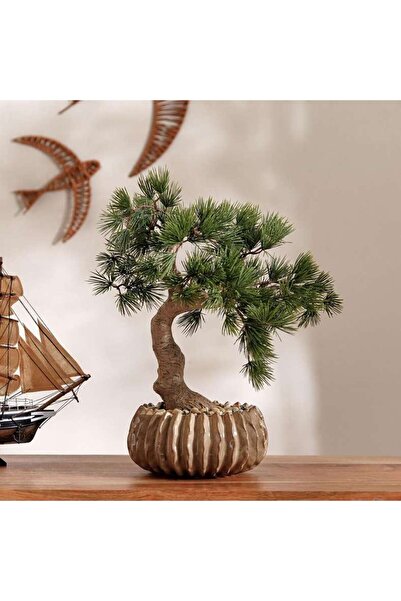 PAN HOME Bonsai Artificial Plant In Ceramic Pot 43x35.5x50.5cm - Green