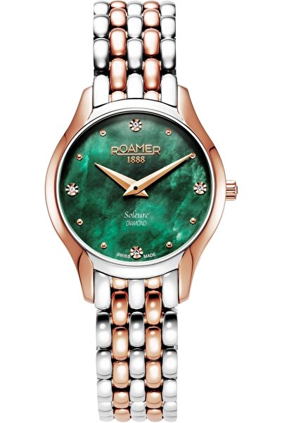 Roamer ceas de damă 547857 49 75 50 — verde clasic cu diamante