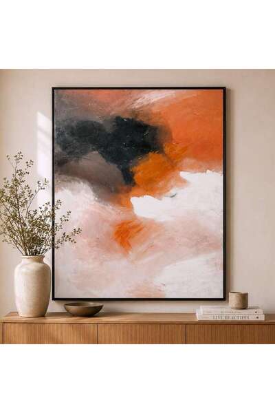 PAN HOME Skylar Oil Painting Abstract Canvas Framed Wall Art 82.5x102.5cm - M...