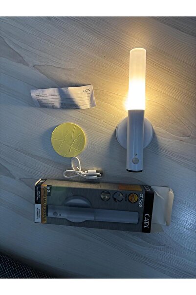 Cata Ct-5250 Kumru Şarjlı Led Duvar Aplik Günışığı-Sensörlü Gece Lambası