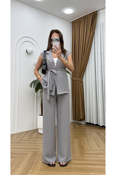 R-Style Double Breasted Linen Set
