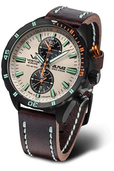 Vostok Europe Ceas bărbătesc 6S11-320C677 — maro, clasic, rezistent la apă