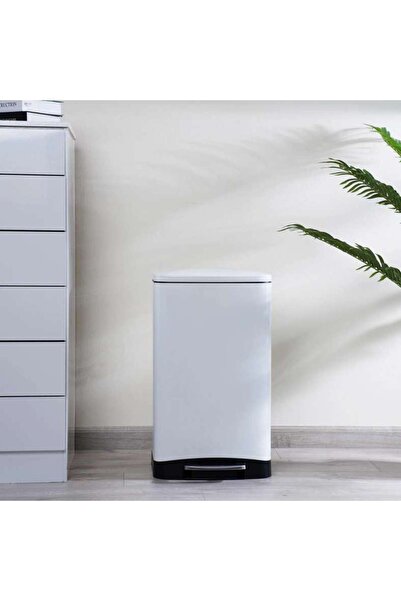 PAN HOME Aldred Square Pedal Bin 35X38X66sm 40L -White