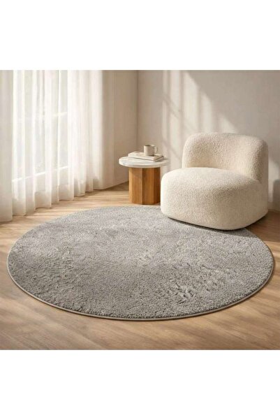 PAN HOME Ultima Plush Rug Dia 120cm - Beige