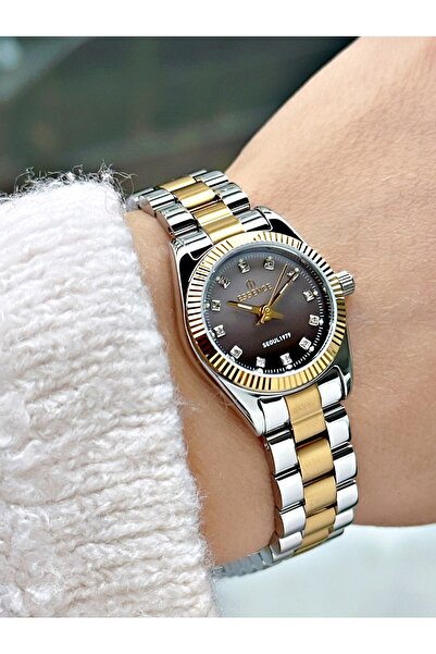 Essence Special Design Steel Cord Silver-Gold Color Women Wrist Watch Es6978Mr