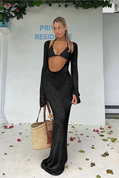 Bikini Mayokini Dünyası Nadya Triple Brazilian Bikini Set - Black
