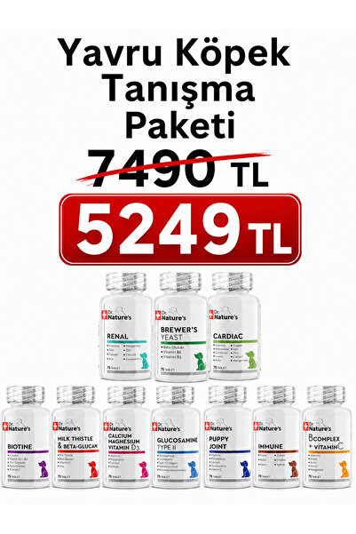 Dr. Nature's Yavru Köpek Tablet Tanışma Paketi – 10'lu Tablet Destek Seti