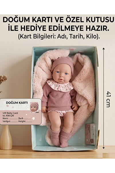 LRS STORE Süper Gerçekçi Yeni Doğmuş Et Bebek Reborn Bebek 41 Cm