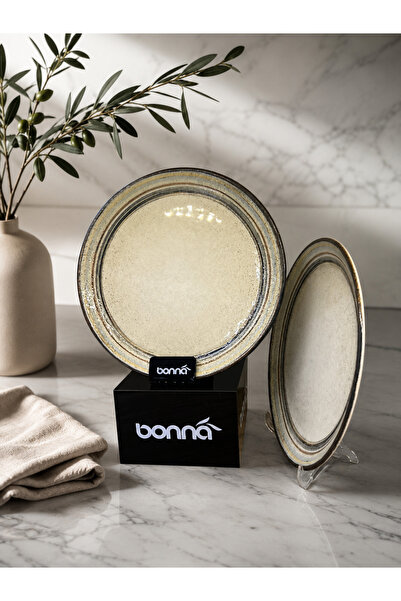 Bonna 2'li Cortado Spiral Gourmet Düz Tabak 25 cm servis-sunum-kahvaltı-Peyni...