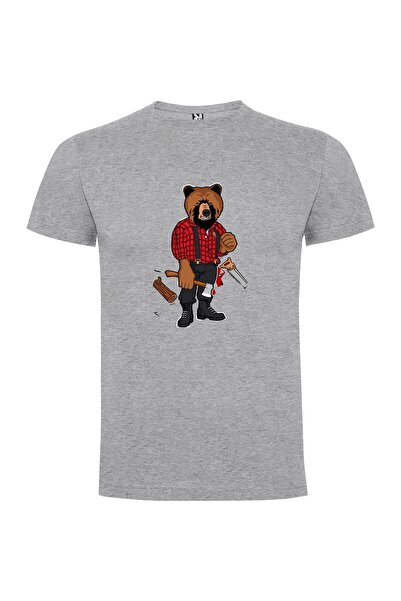 iLovePrints Fierce Lumberjack Samurai Bear Tshirt