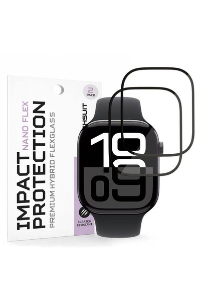Techsuit Νάνο Φλεξ (σετ 2 τεμαχίων) - Apple Watch 10 46mm / 11 46mm - Μαύρο