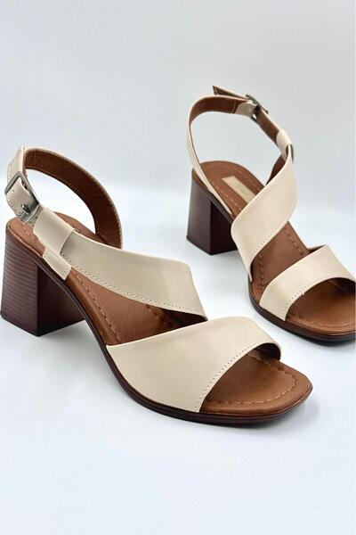 DefHeel'e Side Band Detailed Thick Heeled Shoes Women's Sandals