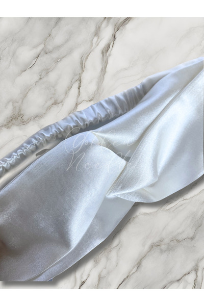 Golden Needle Off-White Satin Hair Bandana-bride Bridal Accessory