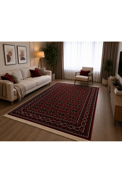 SEMERKANT Afgan Türkmen Otantik Desenli Dokuma Salon Ve Oturma Odası Halısı
