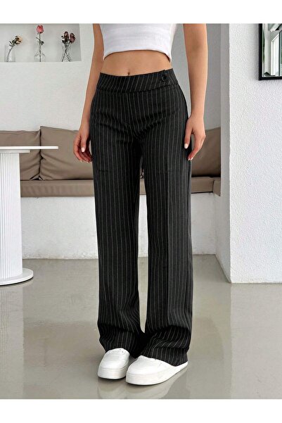 tuzu moda KADIN PANTOLON ÇİZGİLİ KADIN PANTOLON