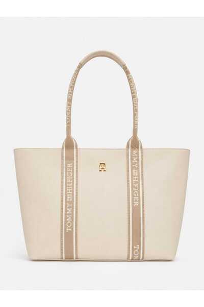 Tommy Hilfiger Logo Tape Tote Bag Sugarcane