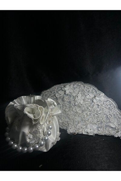 Bridal Luxe Three-Dimensional Floral Pearl Bridal Bag and Matching Set