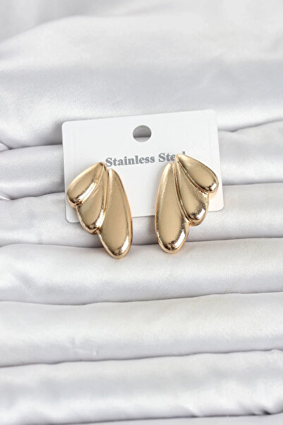 USLUCAN ALIŞVERİŞ 316L Steel Gold Color Vintage Women's Earrings