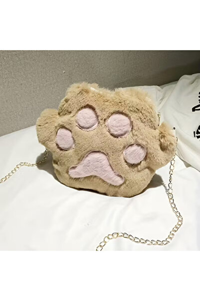 Innovate Store Plush Shoulder Bag with Cat Paw Design, Cute Crossbody Bag wit...