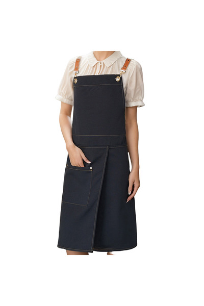 choice2 OneSize Black 1 piece of waterproof canvas apron with pockets - split...