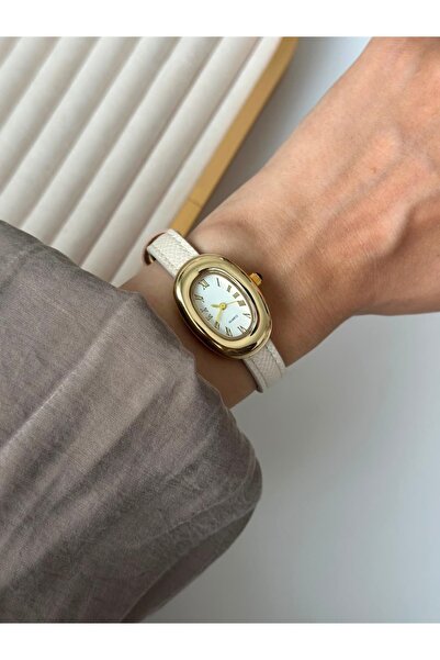 MERW Deppy Model Cream Color Leather Cord Vintage Series Women's Wristwatch