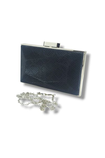 VAROL ÇANTA Varol 740-26 Snake Patterned Steel Case Evening Dress Women's Bag