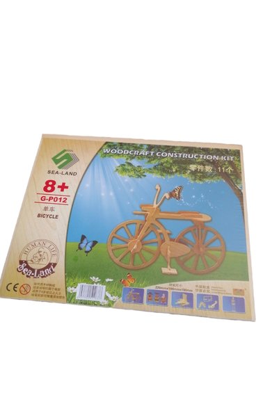 SEA-LAND Ahşap Bisiklet 3D Maket Yapım Seti - G-P012 Woodcraft Construction Kit