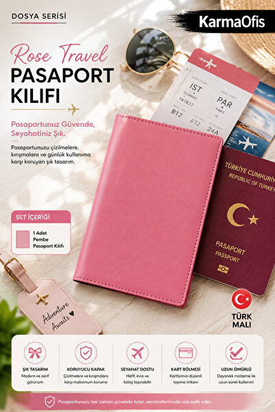 KarmaOfis Rose Travel Pink Passport Cover |   Stylish and Protective Passport...