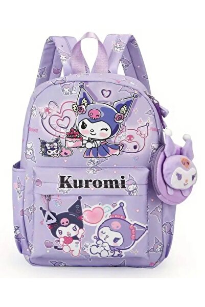 iyzi حقيبة ظهر Sanrio Cute kuromi للمدرسة الابتدائية مع محفظة للعملات المعدني...