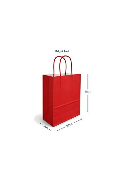 sunpack Paper Gift Bags – Bright Red 22×11×27 cm – Pack of 12