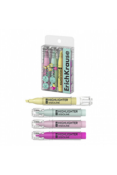 OEM Set de 4 evidențiatoare ErichKrause Visioline V-22 Floral Soul în culori ...